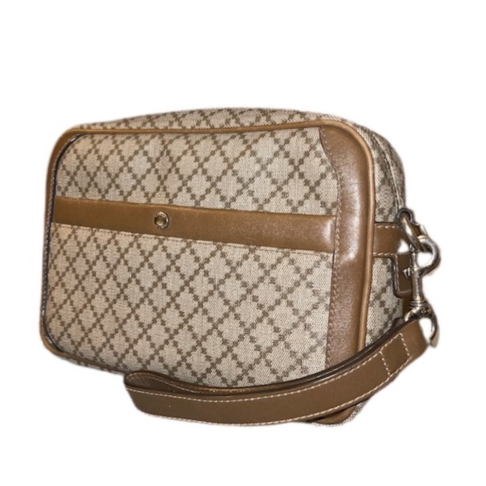 Authentic Vintage Gucci Diamanté Canvas PVC Wristlet/Clutch